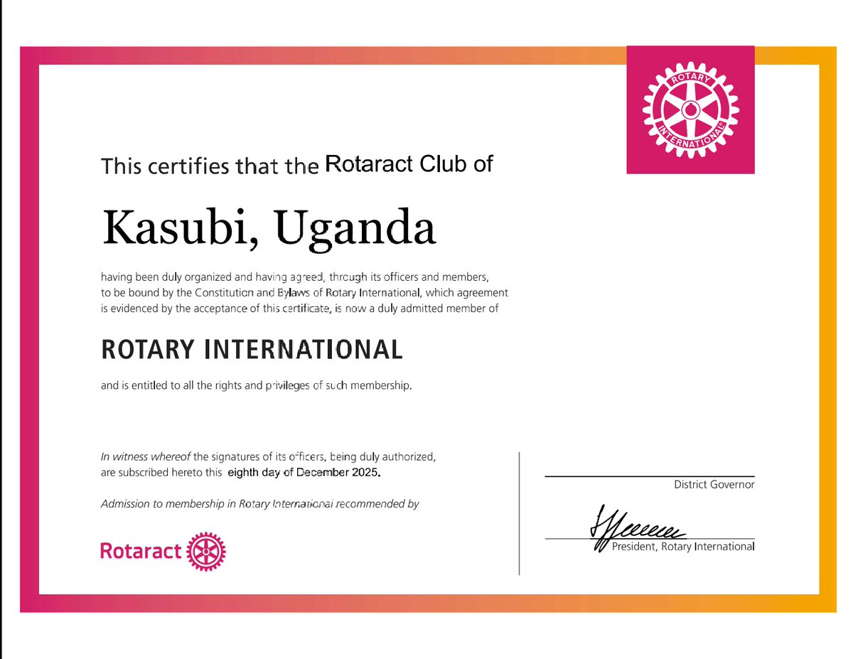 We celebrate to have birthed a new baby 🥳🥳🥳
Congratulations to <a href="/KasubiRotaract/">Rotaract club of Kasubi in-formation</a>
#AmasiroPost
#RotaryEyamba
#RCKasubi | #Rct_Kasubi