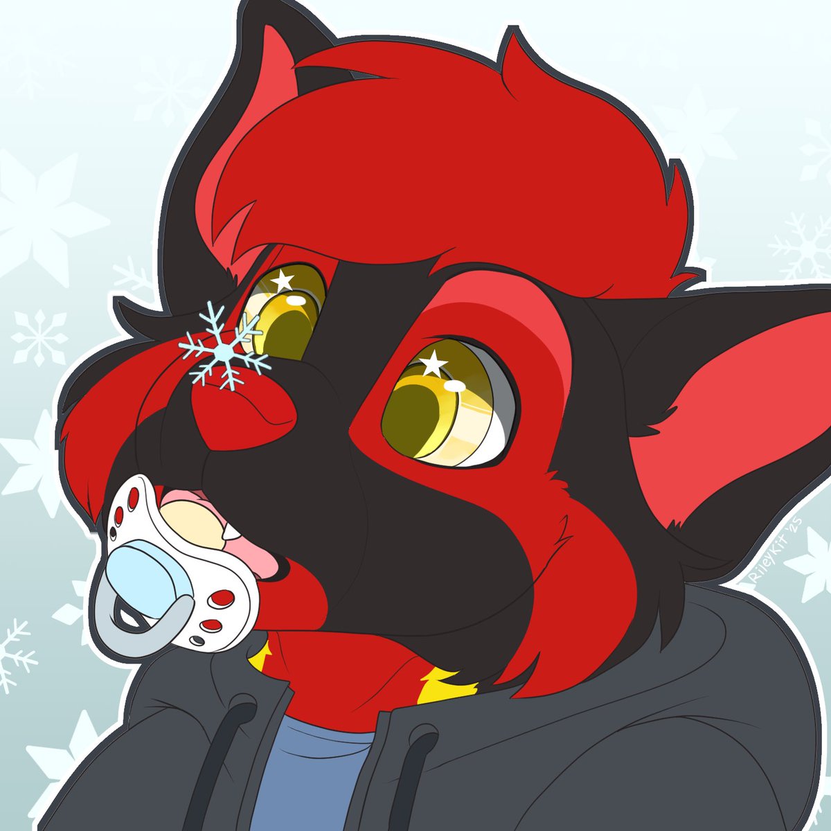 Another cute art piece done by <a href="/Rileykit/">Riley Elliot Kit@MS relapse</a> of a little pup mesmerized by a snowflake.