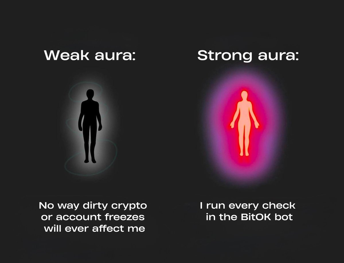 💵 Stay ahead of the risks and choose the strong aura

✔️ Your clean transactions start with the BitOK bot: t.me/BitOK_AML_bot?…