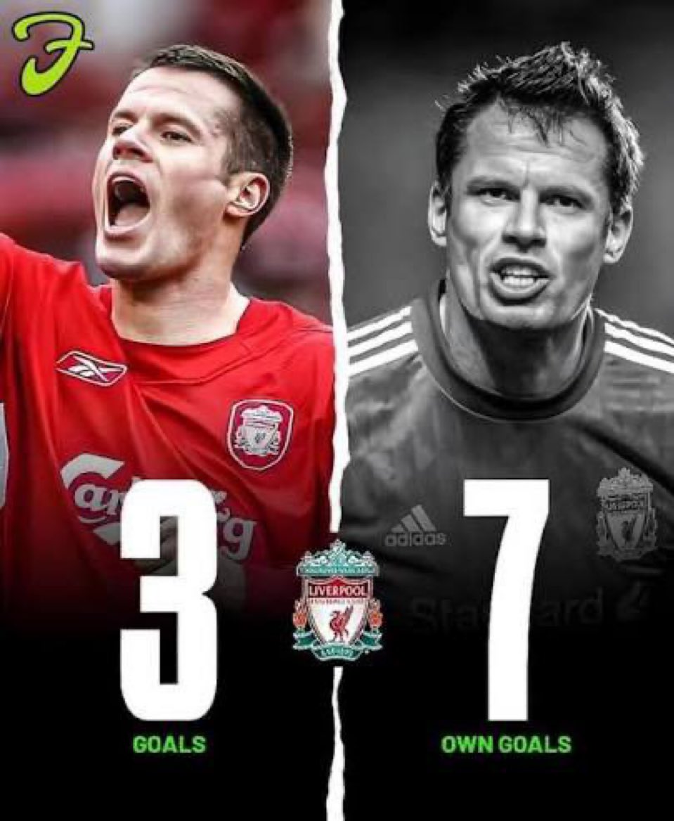 FrankKhalidUK's tweet image. Jamie Carragher has scored more goals for the opposition than Liverpool.