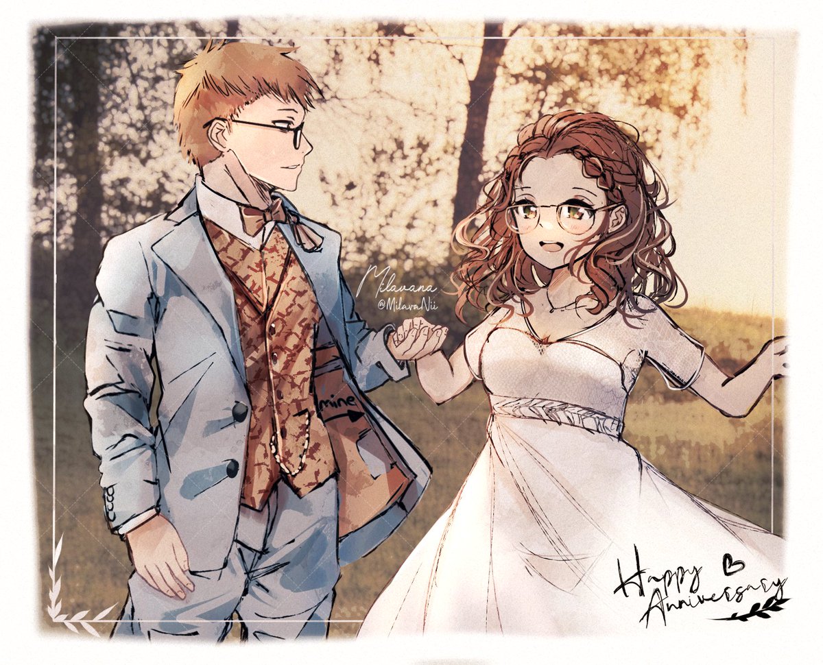 And last, but definitely not least. an anniversary piece. It's been 2 years since I got married and we couldn't be happier. To celebrate the occasion, <a href="/MilavaNii/">Milavana ♡ | @VGen</a> drew us based on one of our wedding photos
