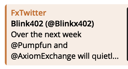 Crypto_Nolt's tweet photo. $B402 #B402 @Blinkx402
appeared again and they launched a new token ?
Wtf ? fuck those scammers
Getting hacked ? Just after announcing a partnership with @Pumpfun and @AxiomExchange / Tweets since deleted
This is insanity
How many times are they going to last with that joke ?
They obviously blocked me