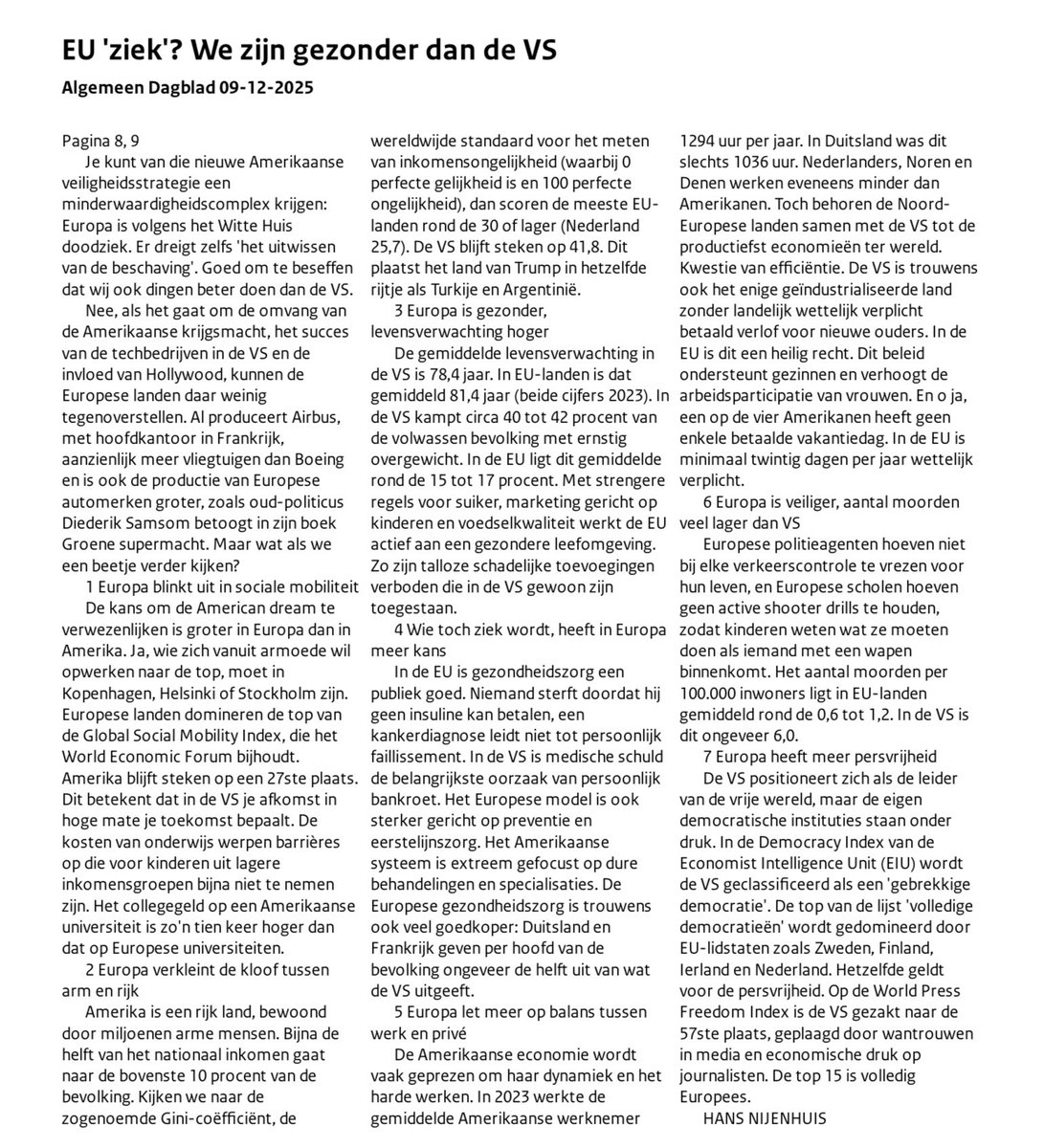 Misschien moeten die EU-haters dit artikel even lezen. En ja, de EU is niet perfect. En ja, we zijn op het gebied van veiligheid jaren een free rider geweest. Daarom: werk aan de winkel!🇳🇱🇪🇺