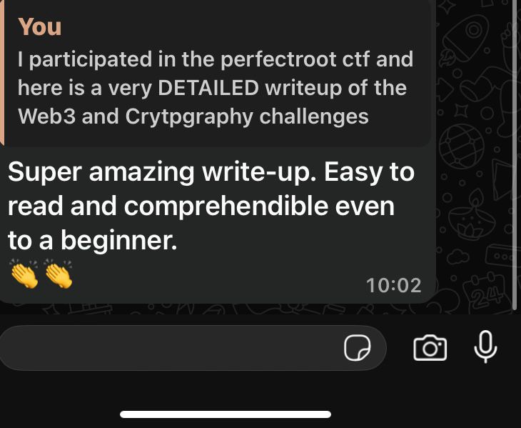 I realized most CTF writeups just hand out the answers, so I wrote a 45 min deep dive designed to help the reader 'invent' the solution. Goal was to move beyond passive consumption. I’d love to know if this hits the RareSkills standard. 
njerii.hashnode.dev/p3rf3ct-root-c…
Some feedback👇
