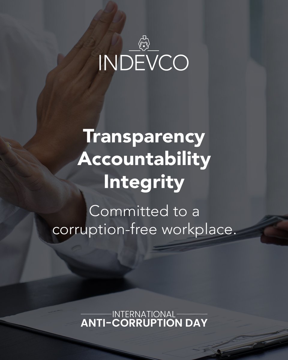 On #InternationalAntiCorruptionDay, we reaffirm our dedication to ethical practices across all operations.
Through employee training, transparent processes, and ethical governance, we uphold transparency, accountability, and integrity.

#INDEVCOSustainability