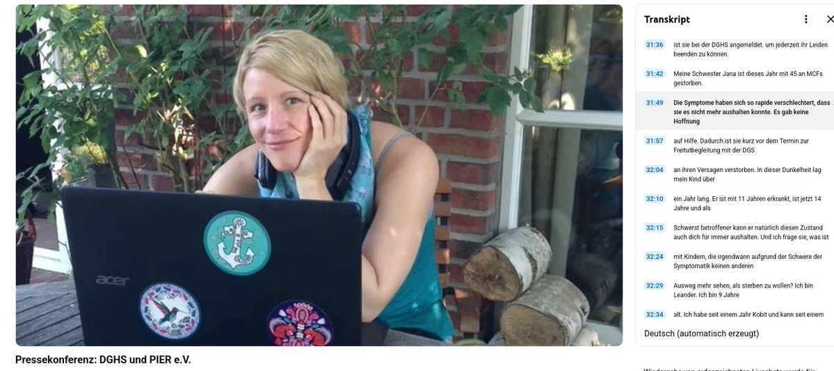 MemorialME's tweet image. ⚠️#MEKills 
🚨Jana starb 2025 mit 45 an #MECFS. Symptome haben sich so rapide verschlechtert, dass sie es nicht mehr aushalten konnte. Keine Hoffnung auf Hilfe. 
Kurz vor dem Termin zur Freitotbegleitung mit der DGHS starb sie an Nierenversagen.💔
youtube.com/watch?v=NOdKAA…