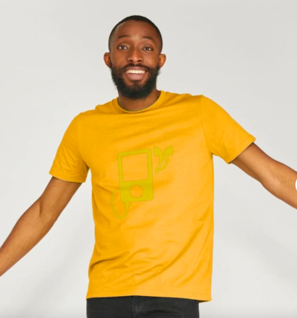 SortiBag's tweet image. Ready to groove. 💛🎶 Join Our #MindTimeMission With This Organic Cotton Jumbo MP3 Print T-Shirt in Yellow. In partnership with @Teemillstore the pioneering sustainable fashion platform. sorti.teemill.com