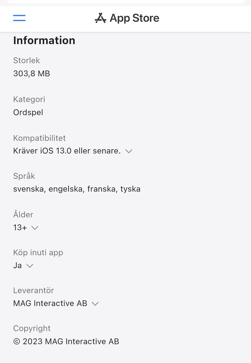 ValueGARP's tweet photo. Sedan igår står även tyska och franska angivet som språk för #Crozzle. När det släpptes i Sverige tog det lite mer än en vecka innan den lokaliserade versionen började synas och stiga rejält på listorna. #maginteractive $magi https://t.co/ATWWt2IwJ5