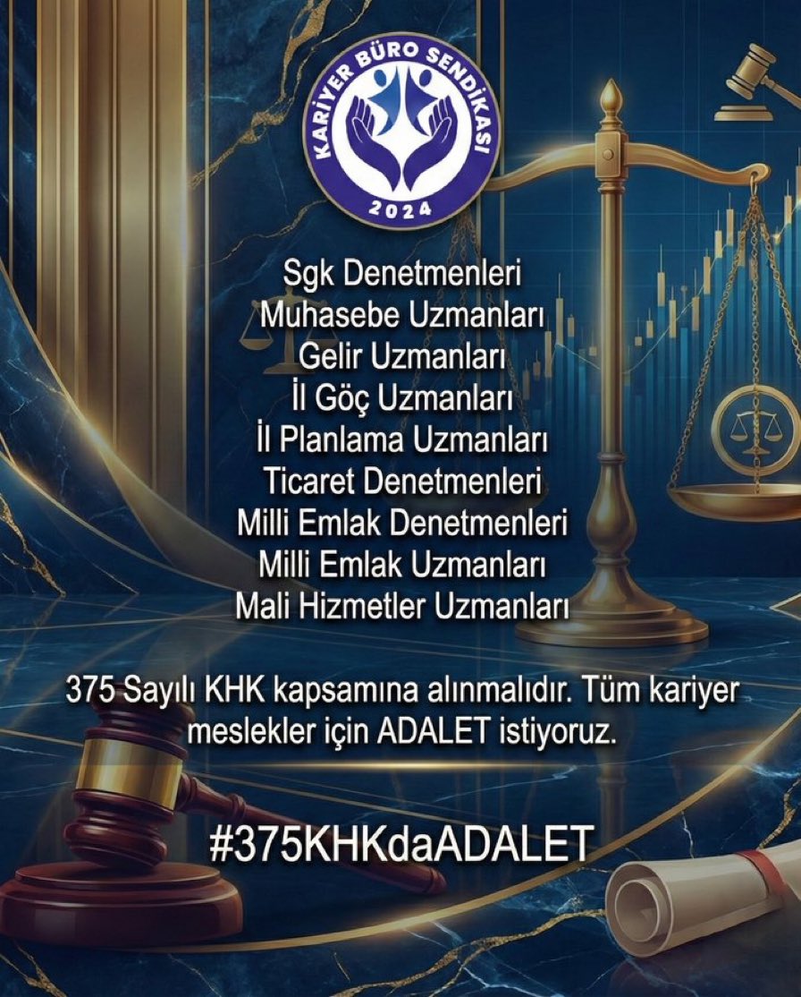Feray1313's tweet photo. Tüm kariyer meslekler 375 sayılı KHK kapsamına alınmalıdır
#375KHKdaADALET https://t.co/yTcCW3vVGK