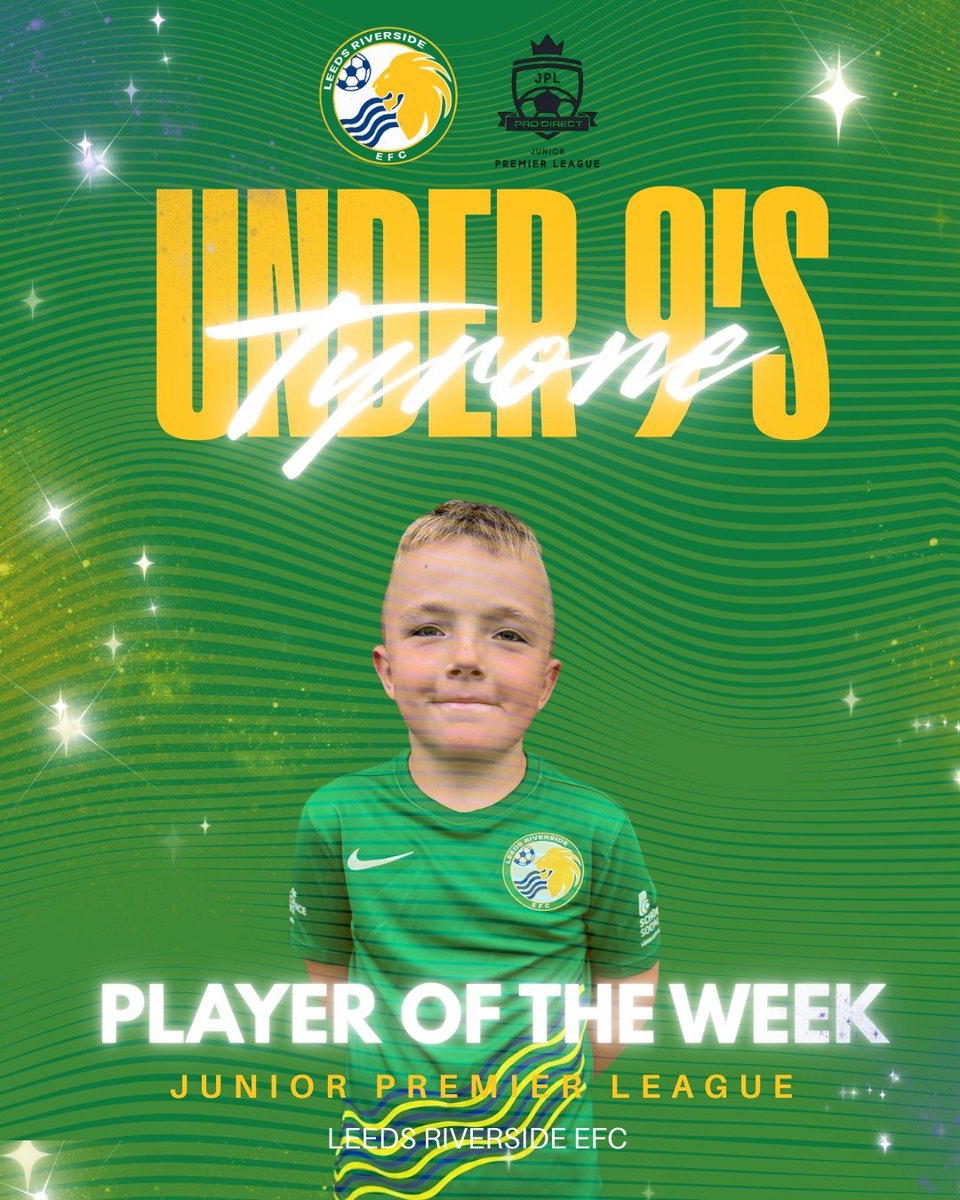 LeedsRiverside's tweet photo. ⭐️⚽️Leeds Riverside EFC – Players of the Week! ⚽️⭐️

A huge congratulations to this week’s standout stars! ⭐️

🔥U7s: Parker
🔥U8s: - No game
🔥U9s: Tyrone
🔥U10s: Leo

Well Done!

#LeedsRiversideEFC #PlayersOfTheWeek #FootballFamily #Teamwork https://t.co/unUG2KFM4d