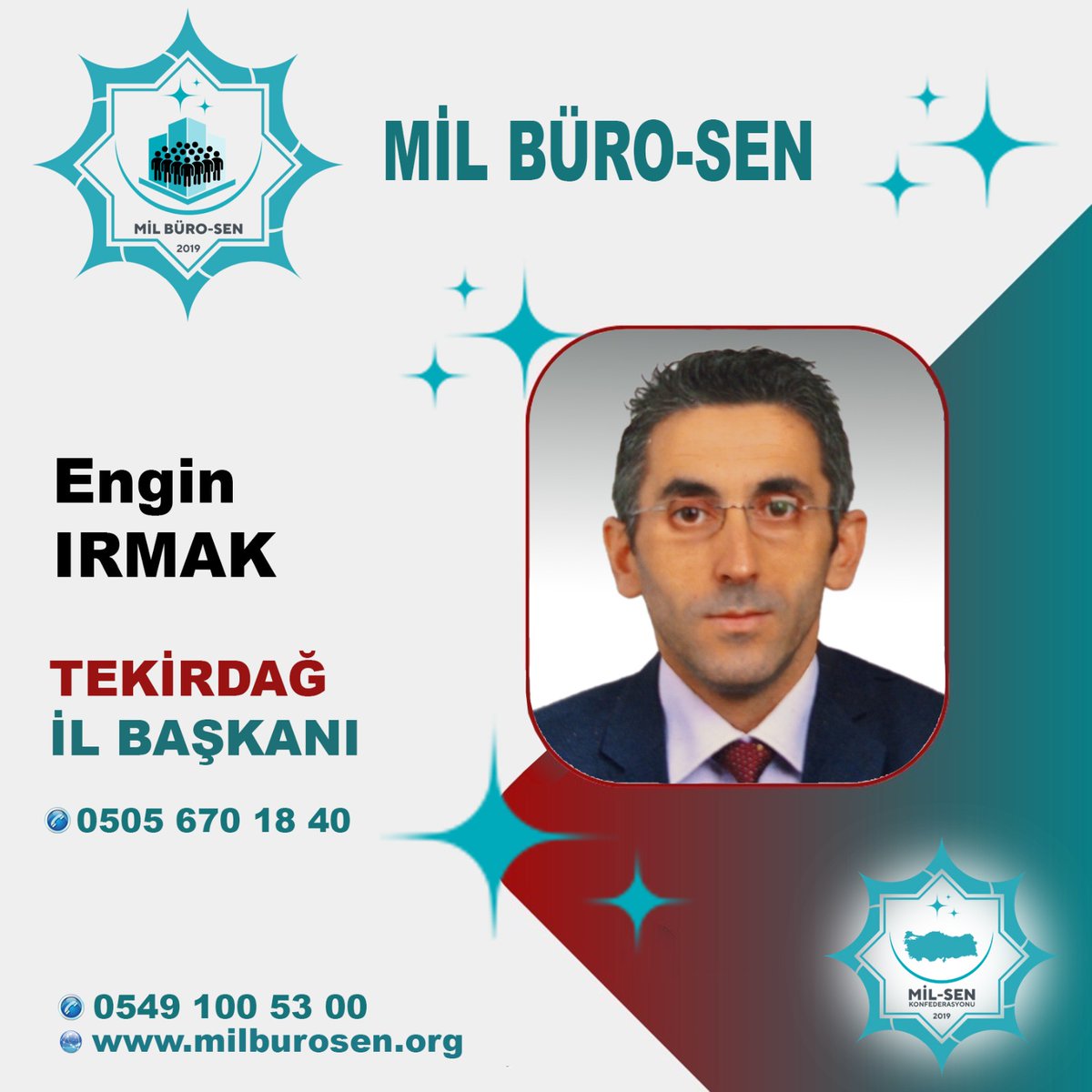 Tekirdağ için #MilBüroSen vakti!

Özlenen ve beklenen sendikacılık anlayışıyla yola çıkan #MilBüroSen, Türkiye genelinde büyümeye kararlılıkla devam ediyor.

📍#MilBüroSen Tekirdağ İl Başkanlığına Engin IRMAK atanmıştır.
Kendisine yeni görevinde başarılar diliyorum.

Artık büro