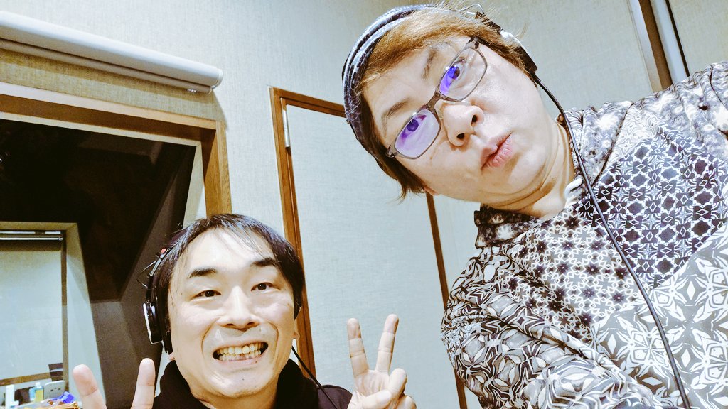 chikichikiko's tweet photo. 一人収録する物が増えてる中、珍しく二人で収録。

何じゃろねぇ〜？

近日、公開！！

#関智一
#置鮎龍太郎 https://t.co/M5PV4QM25W