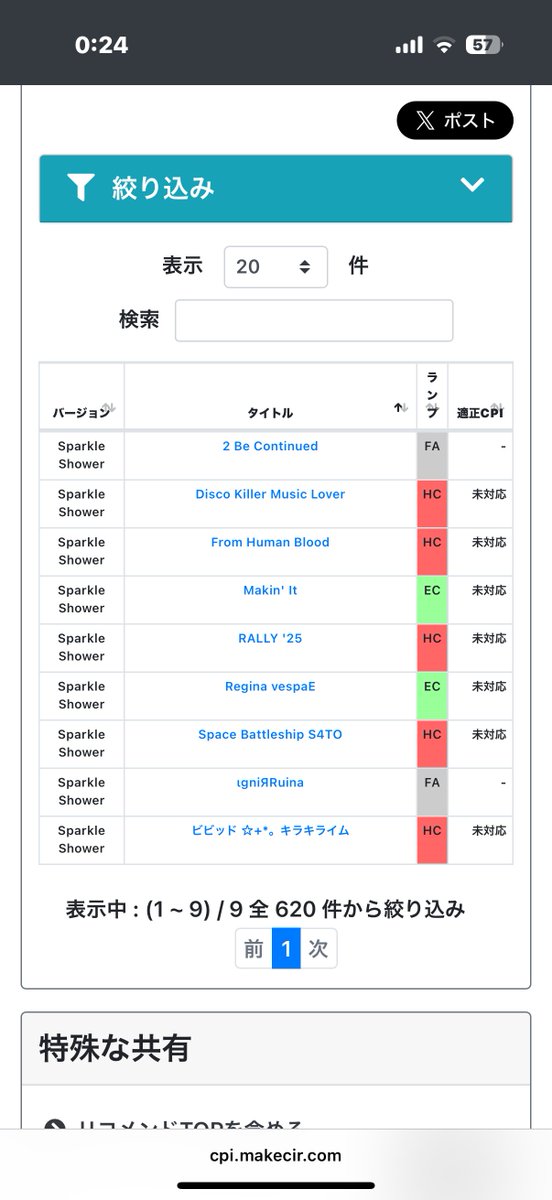 CPIが更新されて33の新曲も反映するようになった
この辺りのレートがキチンと乗れば割と今のレートから伸びる気はしている
伸びて欲しいなぁ
割りかし現行も頑張ってると思いたい