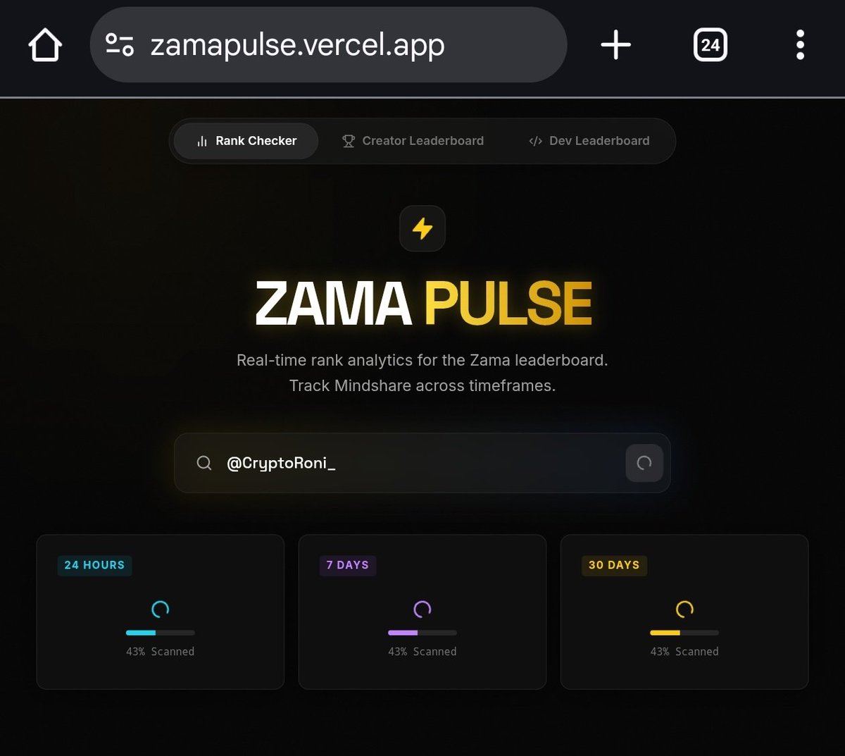 CryptoRoni_'s tweet image. Now You Can Check Your Rank - @zama Season 5 

Here’s the update :

These are community-built tools (not official), but they let you check your current rank easily.

🔗 Rank Checker Websites:
• zamarank.live
• zamapulse.vercel.app

 How to check :
Just paste your X…