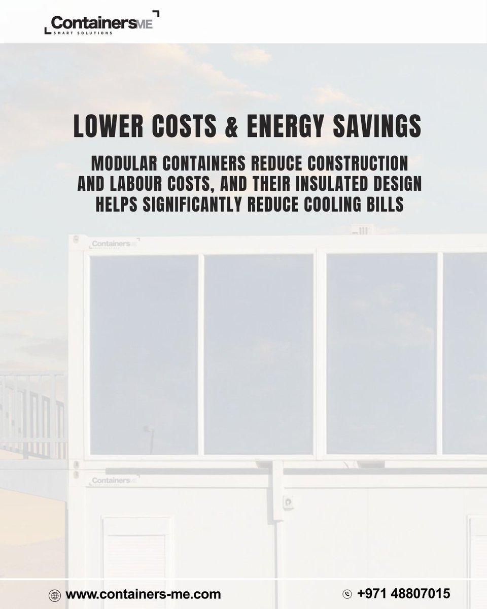 Containers_me's tweet image. Modular   containers help businesses save money — by reducing build costs, lowering   energy use, and providing reusable structures with no demolition.

  Want to cut costs with modular   solutions?

    DM Us Now
 
    #modularcontainers #costsaving #containersme