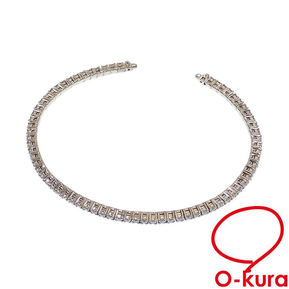 K18WG ダイヤモンド バングル 5.7g 販売中です✨ ぐるりと全面にダイヤ