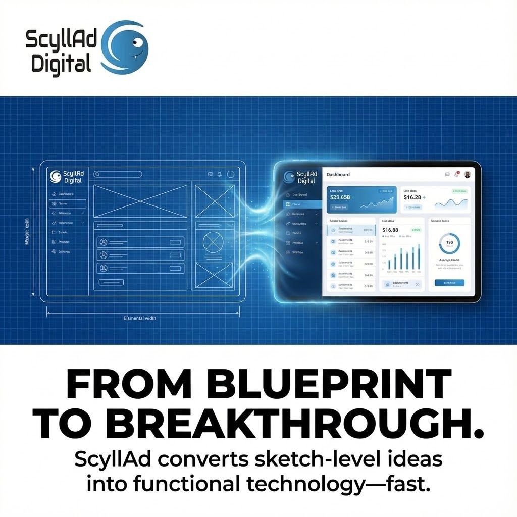 ScyllAdDigital's tweet photo. From Blueprint to Breakthrough
We turn raw ideas into powerful digital products—fast, scalable, and future-ready.
From wireframes to live dashboards, ScyllAd Digital builds technology that performs.

#DigitalTransformation
#WebDevelopment
#UIUXDesign
#ProductDesign
#StartupTech https://t.co/0vPn04yIgT
