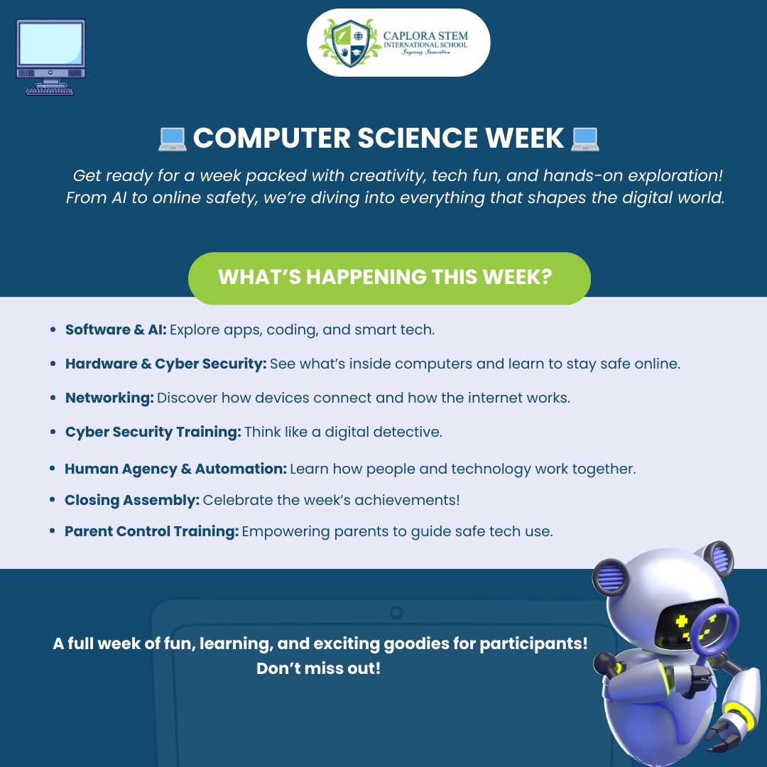 caplorastem's tweet image. 🚀 A week of innovation, creativity, and hands-on learning awaits! Build skills, spark ideas, and grab exciting goodies along the way 🎁✨
#TechWeek #InnovationInAction #LearnCreateBuild #FutureReady #TechFun #HandsOnLearning
