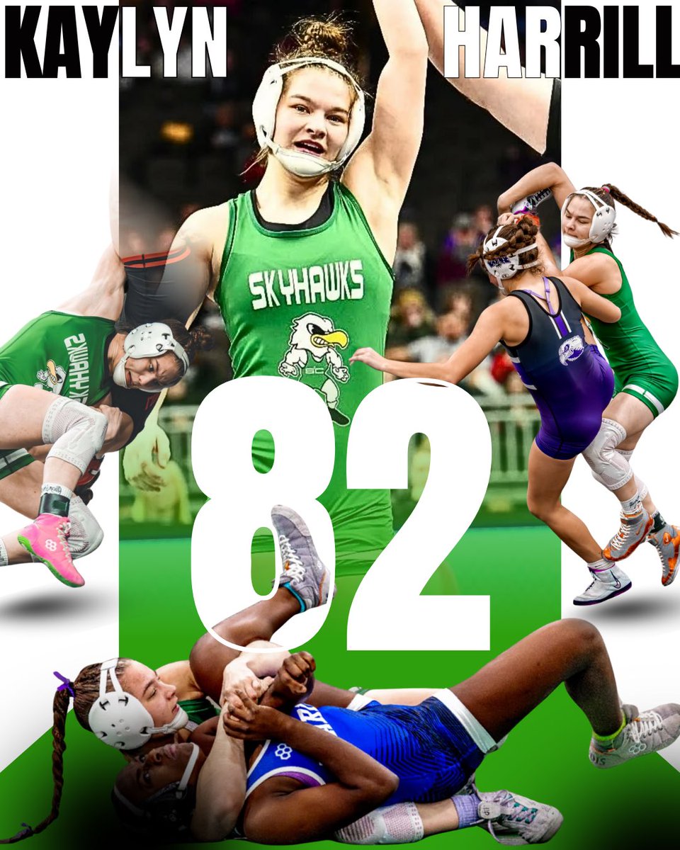Kaylyn Harrill is the new CAREER nearfall record holder for Nebraska Girls Wrestling! Old Record = 79 and Kaylyn is sitting at 82 with basically two whole seasons of high school left! 🤯
