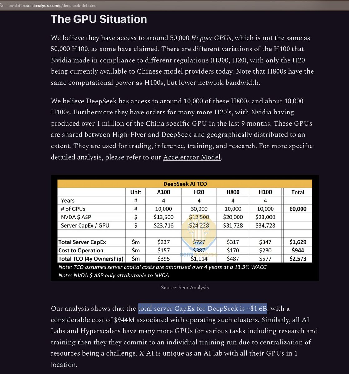 ゼファーはジュカンよりもさらに楽観的だ
それが本当だといいな。Alex Wangの言葉を実現する時が来た。ホッパー5万個… 2千個をキャプチャ済み、残り4万8千個。あと12億ドル（単体GPUだけで。総額16億ドルくらい？）。Liang Sh