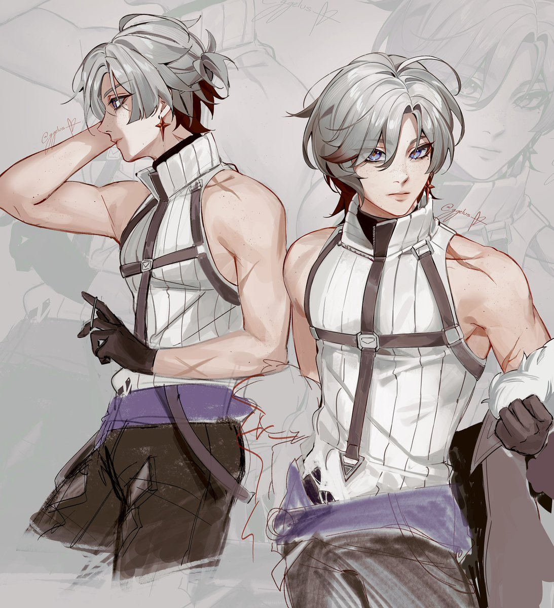 ggelus_'s tweet image. Some Illuga doodles 

#genshinimpact #原神