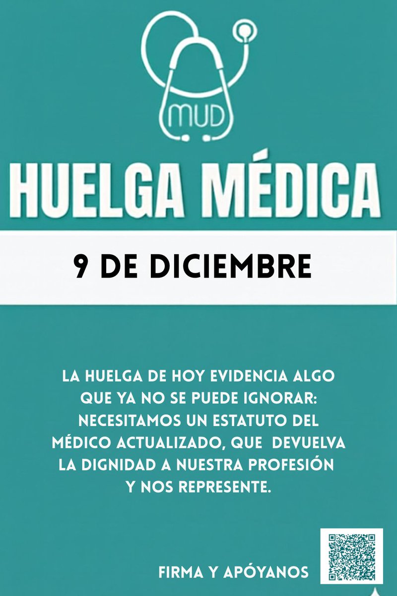 SonoSamMD's tweet photo. La huelga de hoy evidencia algo que ya no se puede ignorar: necesitamos un Estatuto del Médico actualizado, que devuelva la dignidad a nuestra profesión y nos represente.
#EstatutoDelMédicoYa #CuidarAQuienNosCuida https://t.co/Lfbt8hRSM9
