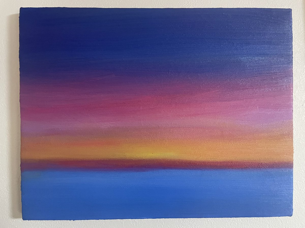 久しぶりの抽象画。F6、油絵の具、キャンバス。油絵で抽象画描くのは