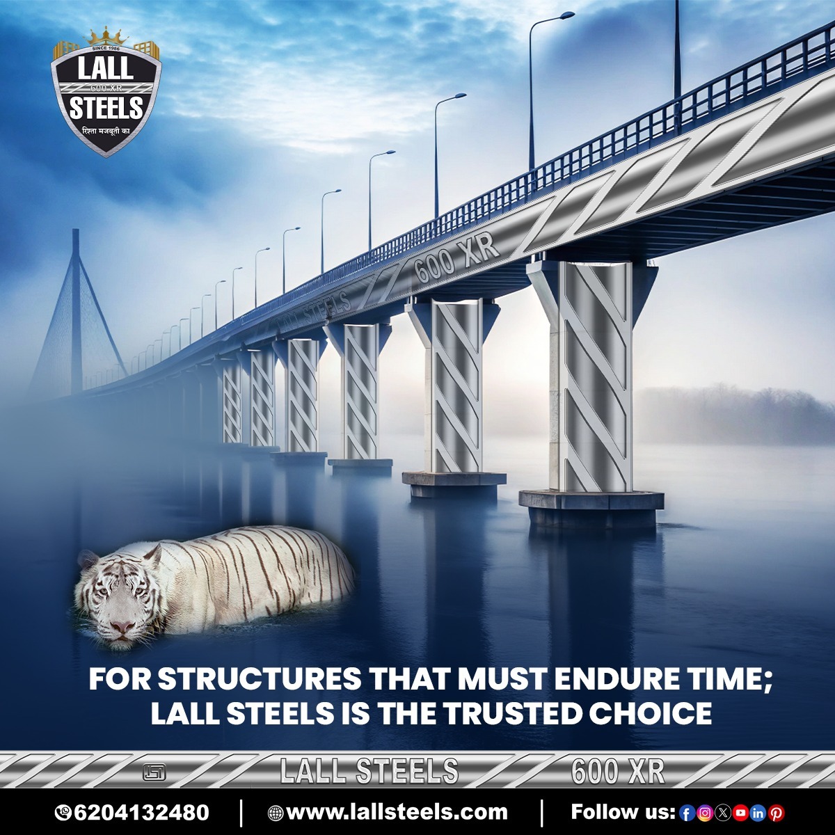 LalSteel's tweet image. FOR STRUCTURES THAT MUST ENDURE TIME
LALL STEELS IS THE TRUSTED CHOICE. 🏗️

Contact us : 6204132480

#LallSteels #EnduringStrength #TrustedQuality #BuildToLast #ConstructionExcellence #SteelForIndia #MakeInIndia #LallSteels #LallSteelsTMT #LallSteels600XR #600XR #TmtBars