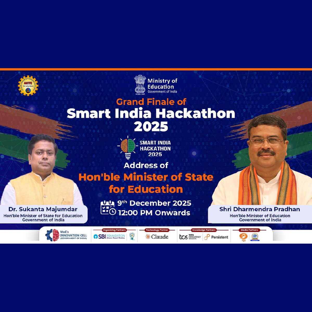 ace_engg's tweet photo. Grand Finale of Smart India Hackathon 2025!
Special address by Hon’ble Minister of Education &amp; Hon’ble Minister of State for Education.

#mhrd_innovation
#EduMinOfIndia
#narendramodiji
#PMOIndia
#DharmendraPradhan
#SmartIndiaHackathon2025
#ACEEngineeringCollege https://t.co/QMtETKmpOl