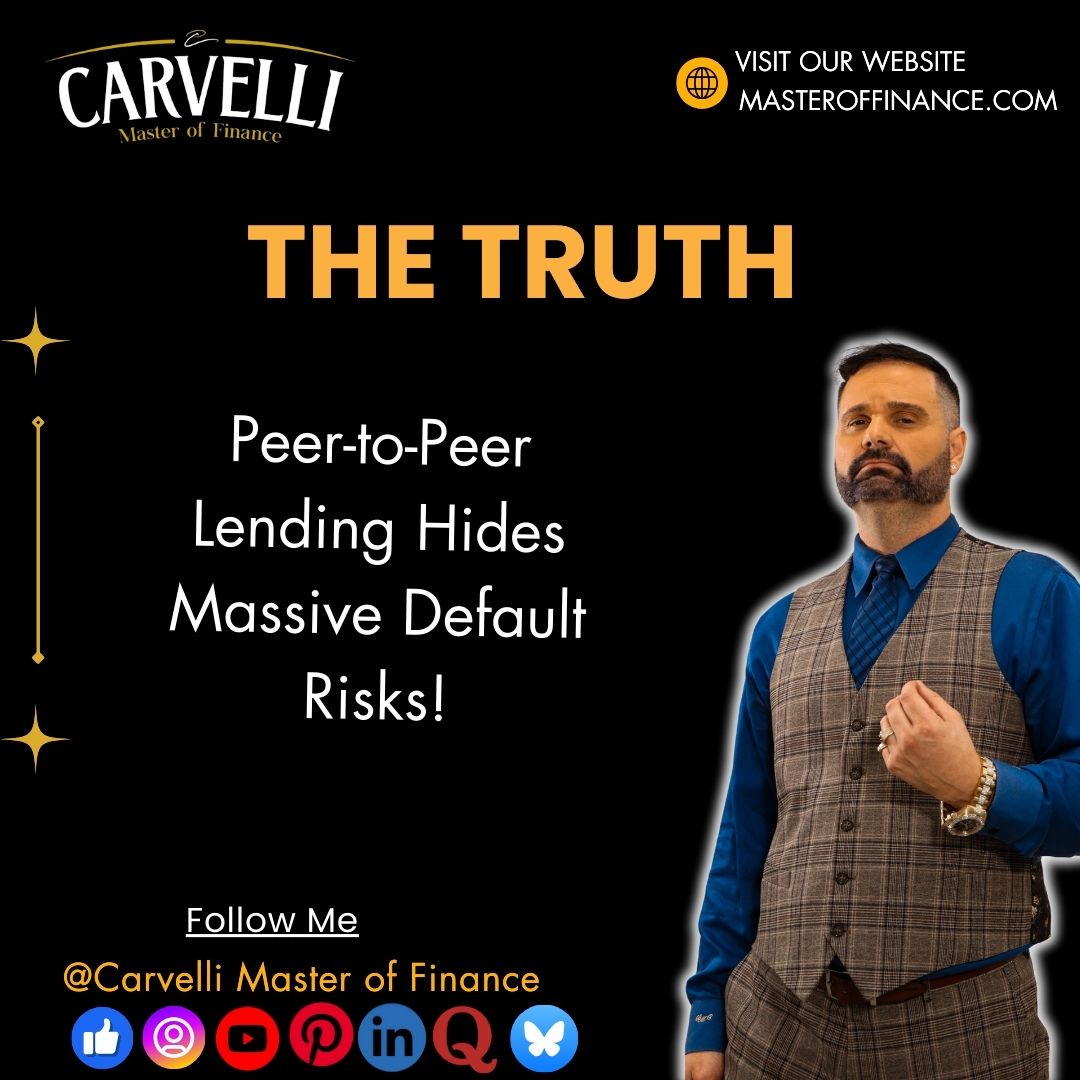 BillyCarvelli's tweet photo. "Peer-to-Peer Lending Hides Massive Default Risks!"
Platforms downplay borrower failures, leaving lenders with huge losses on "safe" loans.
#carvelli #masteroffinance #truth #P2Plending #defaultrisk https://t.co/c7wKxri6m1
