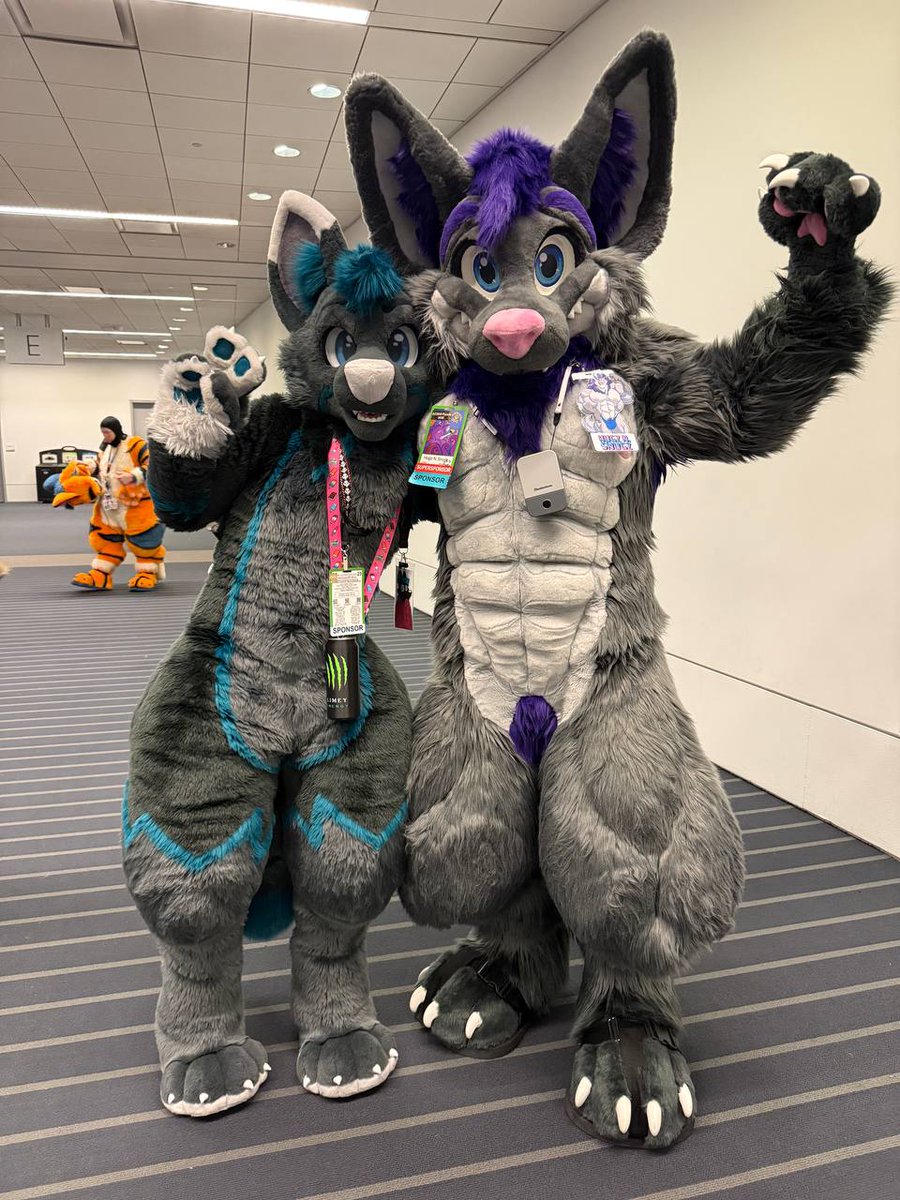 Got photos with <a href="/Hugz_N_Snugz/">Hugz N. Snugz 🔜 ANE 2026</a> at AC and MFF this year. Always a pleasure running into him 🐺💪 🔥