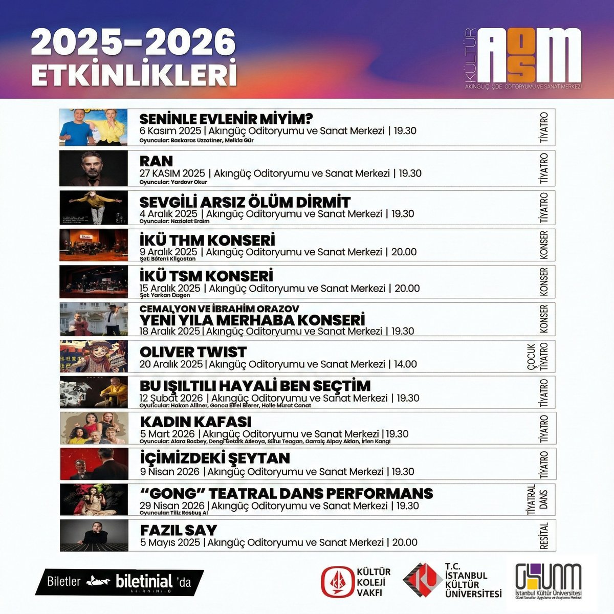 2025-2026 Etkinlik Programı