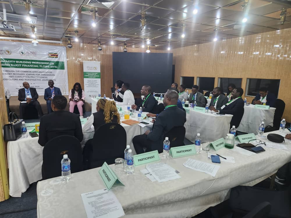 AUC_PAPS's tweet photo. A 3-day Capacity Building Workshop on Illicit Financial Flows & Asset Recovery (#CAPAR) is being held in Harare🇿🇼 (8–10 Dec 2024), uniting Zimbabwean anti-corruption practitioners & investigative journalists with AU experts to strengthen Africa’s fight against corruption and reclaim stolen wealth. Africa loses an estimated $88.6 billion every year to Illicit Financial Flows—nearly half from the extractive sector. Strengthening anti-corruption systems is key to reclaiming Africa’s wealth for its people. #IFFs #AssetRecovery