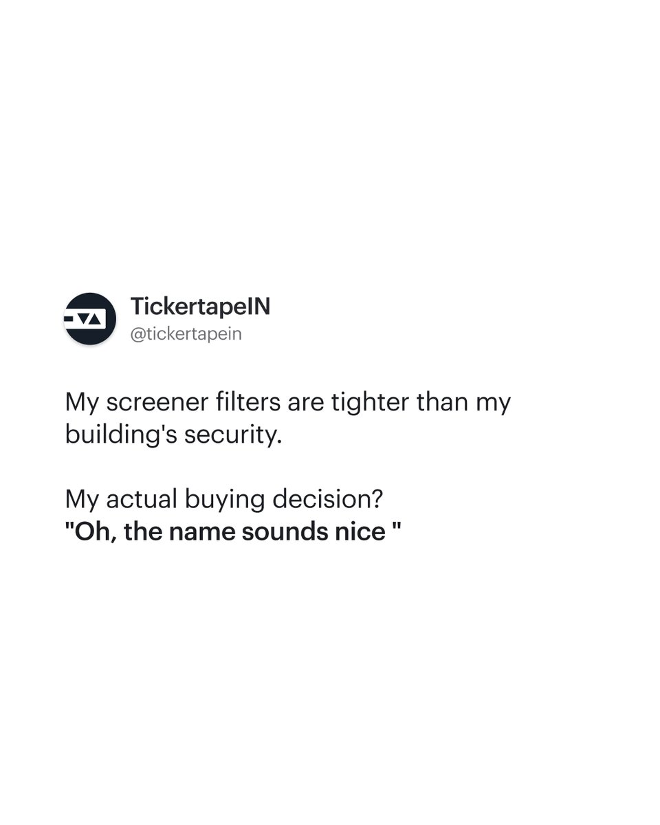 TickertapeIN's tweet image. Tag someone who invests like this 👇

#Investing #StockPicking #FOMO #StockMarket #Explore