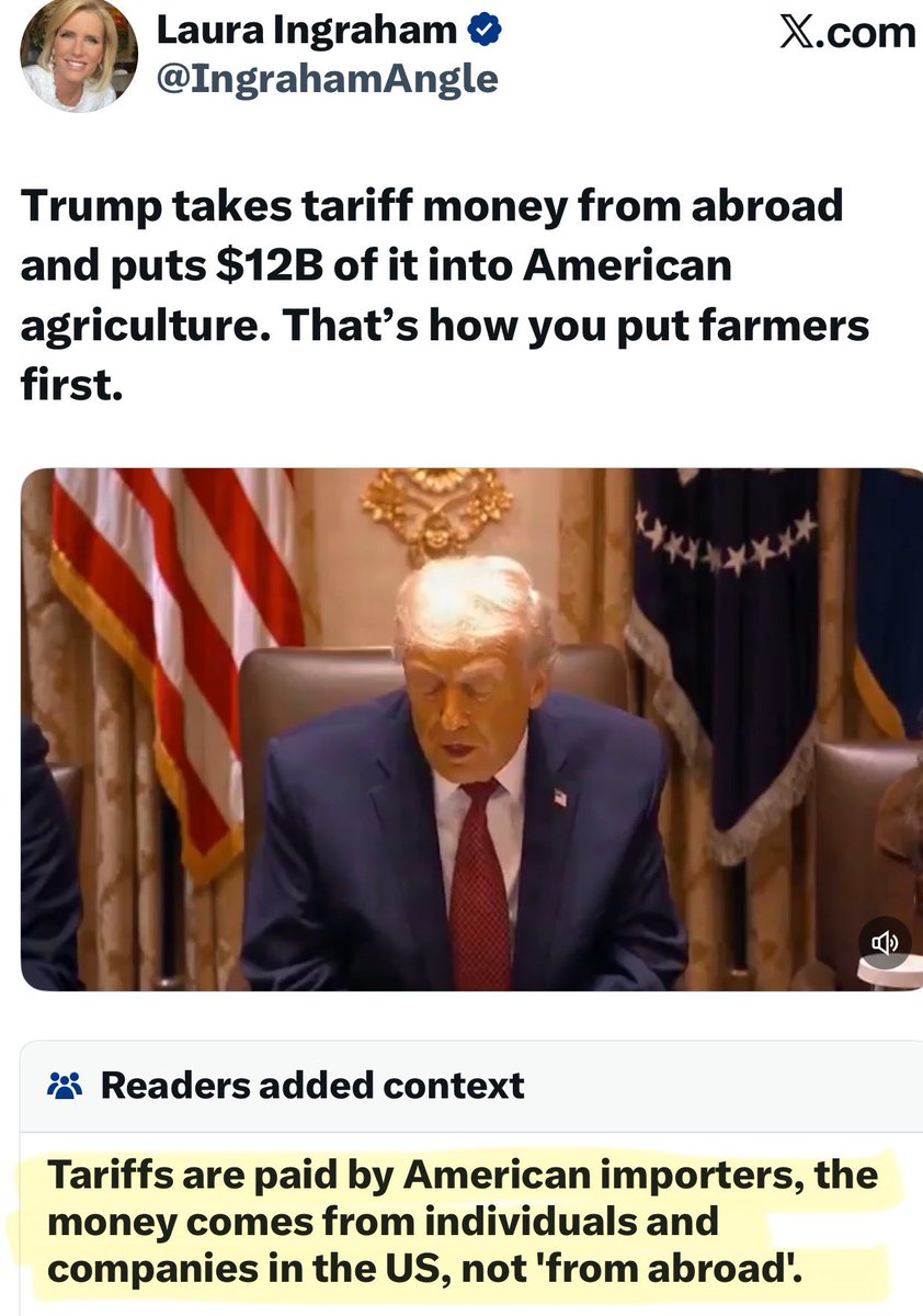 Fox News is STILL pushing the “other countries pay the tariffs” insanity. But even Elon Musk’s community notes can’t stomach this big lie anymore! #TrumpIsUnfitForOffice #FoxIsUnfitForNews