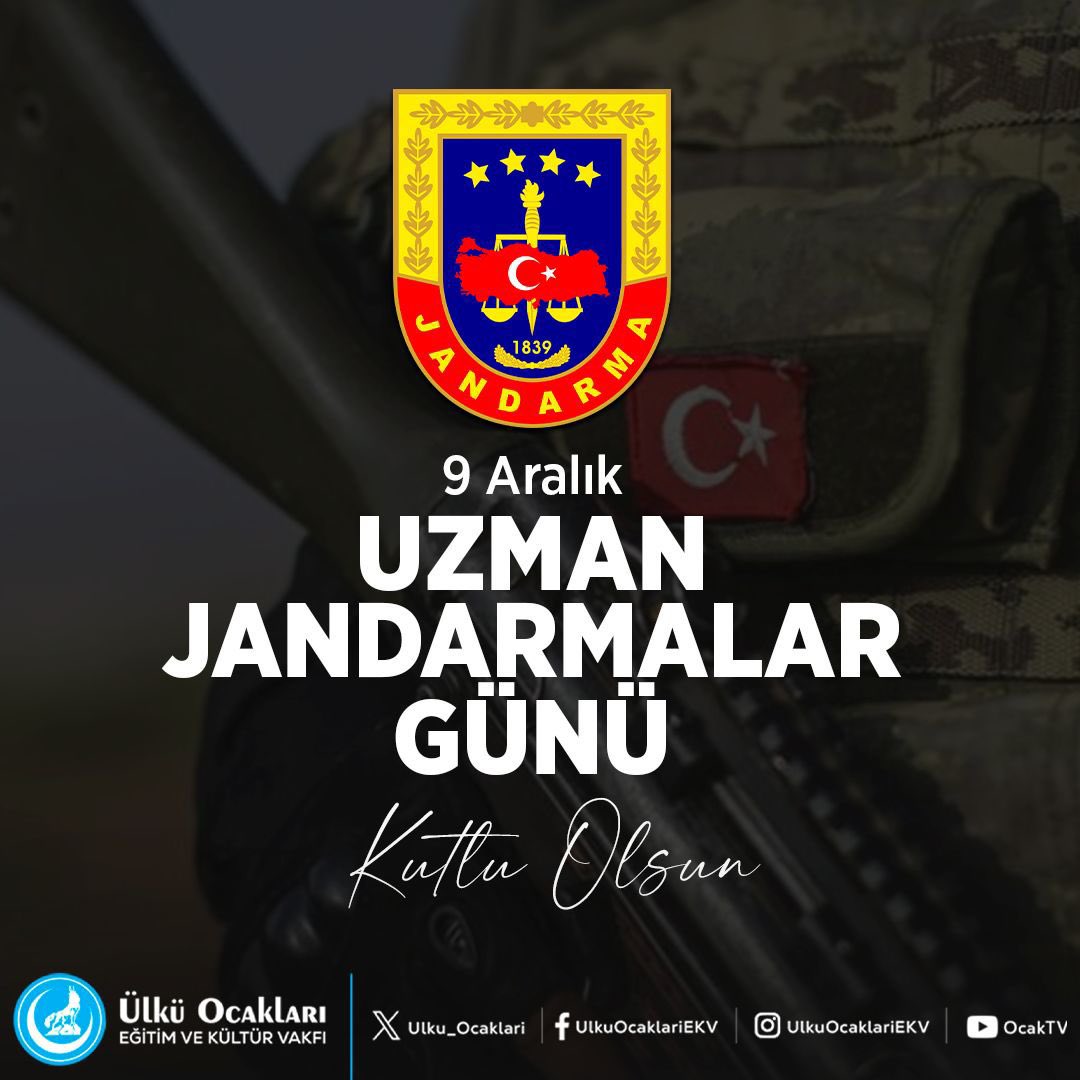 9 Aralık Uzman Jandarmalar Günü Kutlu Olsun