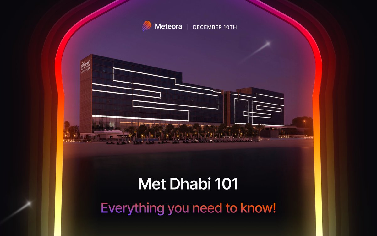 MeteoraAG's tweet image. Met Dhabi is happening tomorrow.

Here’s a quick rundown of everything you need to know to help you prepare for a massive day.