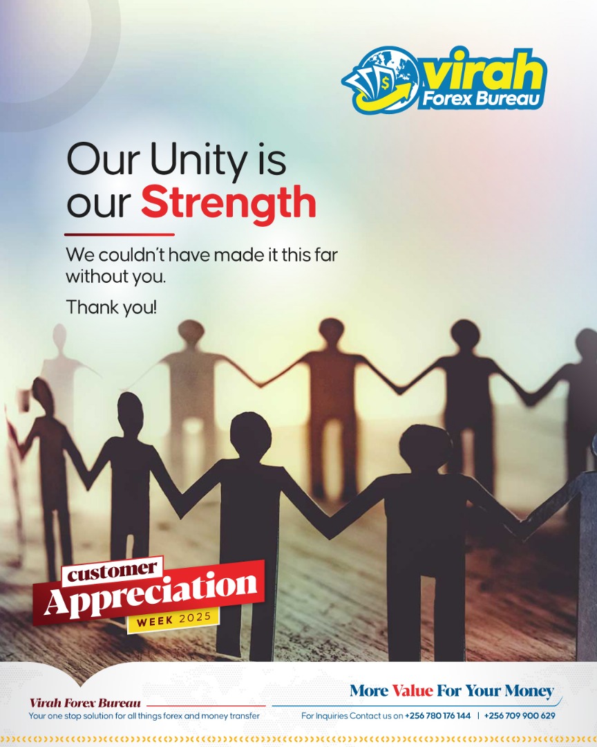 VirahForexUg's tweet photo. Our Unity is our Strength
We couldn't have made it this far without you.
Thank you!
#forexbureau #customersmostloved #customerappreciation https://t.co/eERrtgHgxI