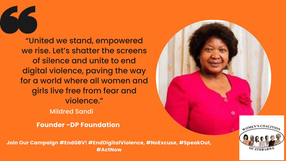 "United we stand, empowered we rise. Let's shatter the screens of silence and unite to end digital violence, paving the way for a world where all women and girls live free from fear and violence." -Mildred Sandi #16DaysOfActivism #EndGBV