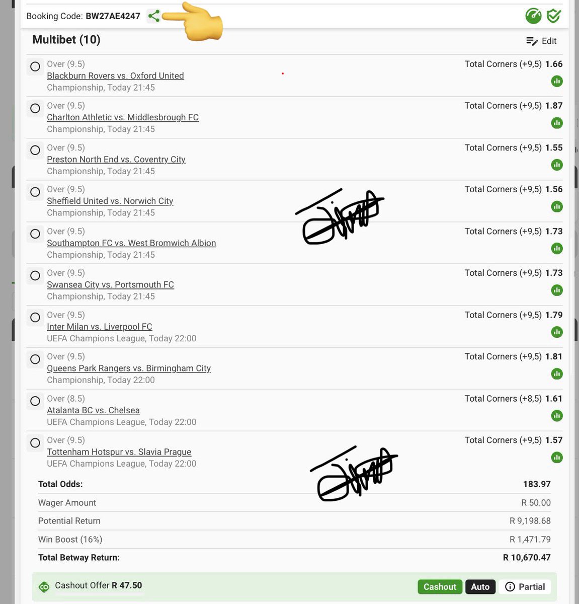 90% Boom💥💥💥💥

BW27AE4247 
21:45

Link: new.betway.co.za/book-a-bet-res…

Let’s go get it🎉🎉🎉