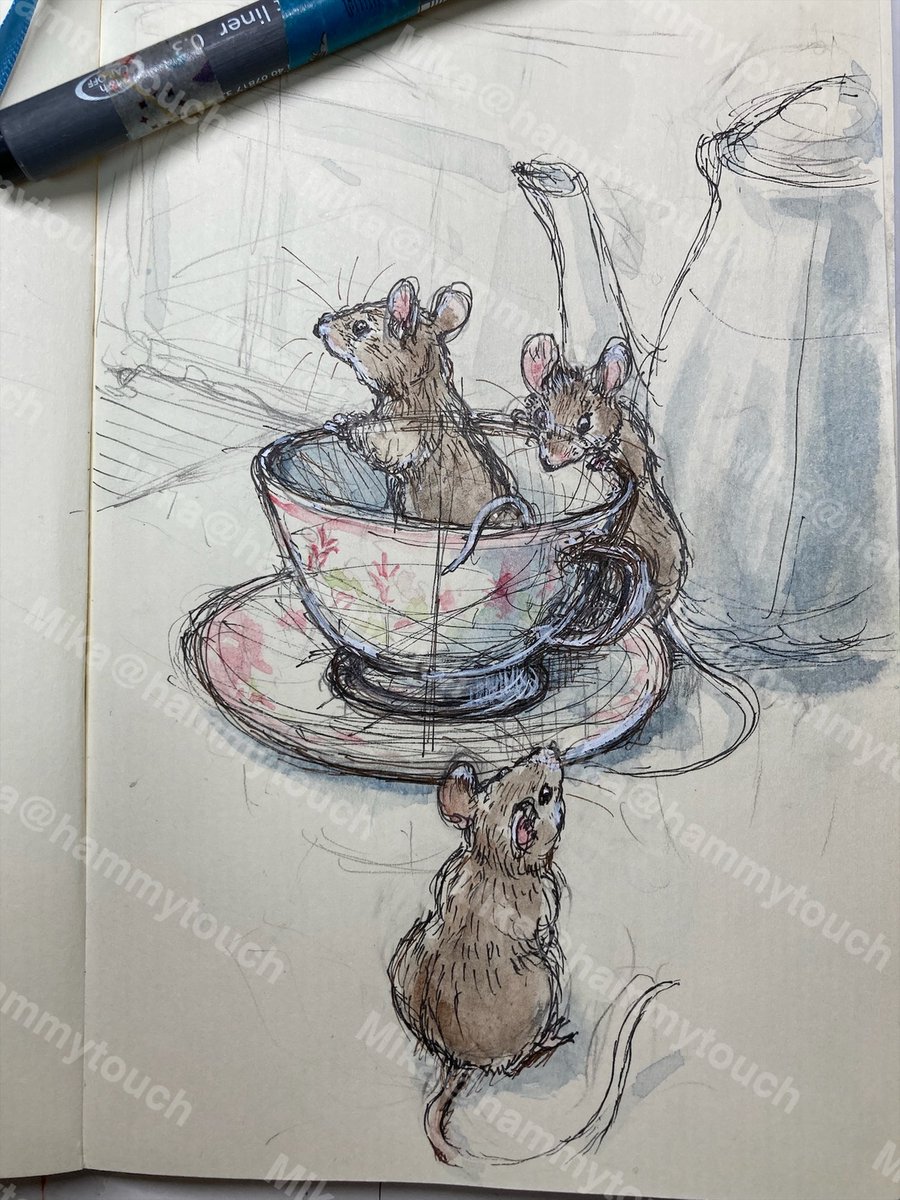 水彩画 原画 栗鼠 これ ターレンス アートクリエーション スケッチブックってのに描い