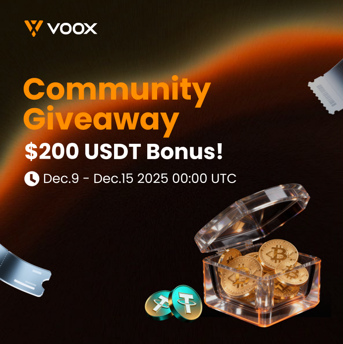 VOOX_Global's tweet photo. 🚀🎉 Deposit & Win! Deposit and Get USDT Bonus Back - $10,000 Prize Pool
👉https://t.co/Q1CENkRmSn
🎁 Plus extra community giveaway: 200 USDT for 20 lucky winners!
1️⃣ Follow + RT + Like
2️⃣ Drop your VOOX UID
💡Don’t forget to complete KYC — it takes just minutes!

#VOOX #Giveaway #Airdrops #Crypto #CryptoRewards