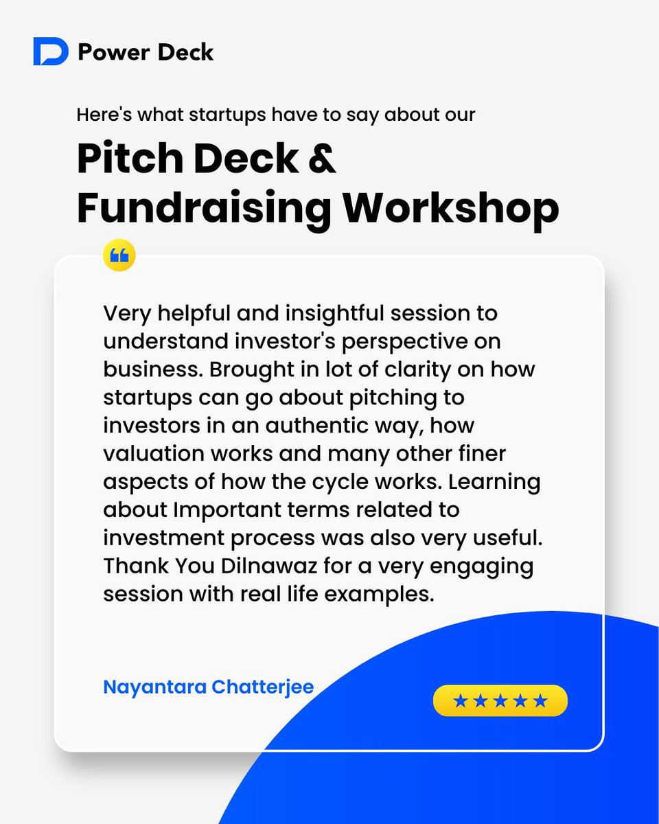 power_deck's tweet photo. It’s always inspiring to see founders walk away with more clarity, direction, and confidence. 👏 

Appreciate the generous feedback from our workshop participants. 🚀 https://t.co/XHDSaxyMQ6