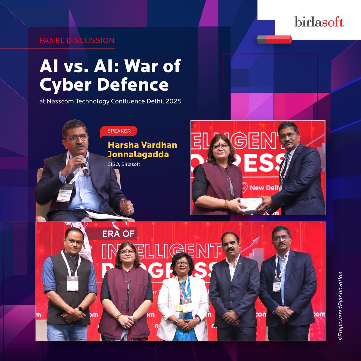 In a world where AI is both the battlefield and the shield, the future of cybersecurity demands leaders who can see ahead of the curve.

Pleased to share that Harsha Vardhan Jonnalagadda, CISO, Birlasoft, recently spoke at Nasscom Technology Confluence Delhi 2025 on the
