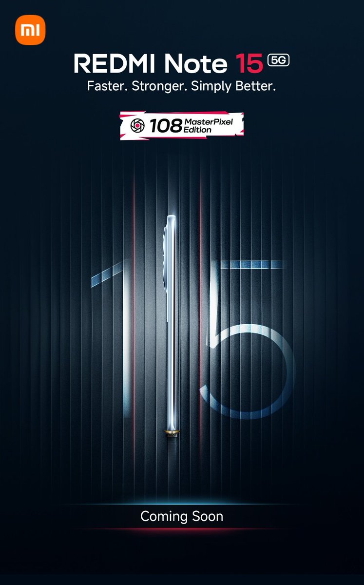 TechHome100's tweet image. REDMI Note 15 5G launching on 6th January in India 🇮🇳 
108MP Master Pixel Edition 🤔 
#REDMI #REDMINote15 #REDMINote155G