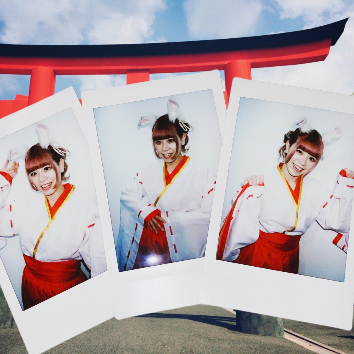 お待たせしました！ 通販限定チェキ12月編は 2026年だよ〜！ うさ巫女