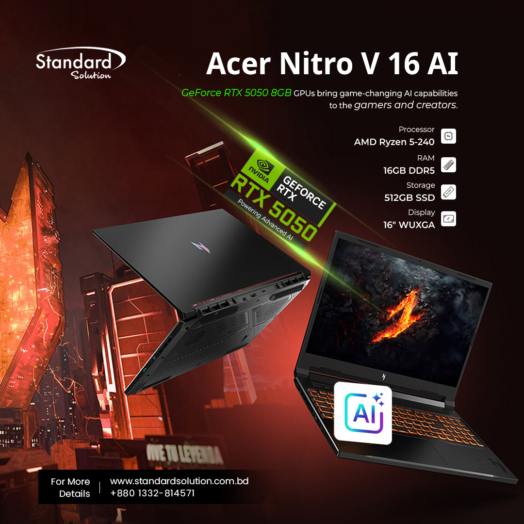 StandardSo98372's tweet photo. 🔥 Acer Nitro ANV16 — পাওয়ার, স্পিড আর স্মুথ গেমিং এর অসাধারণ কম্বো!

⚡ Ryzen 5-240 • RTX 5050 8GB
🎮 16GB RAM • 512GB SSD
🖥️ 16" WUXGA • 180Hz Gaming Display

📱 +880 1332-814571
#Standardsolution #acer https://t.co/CYuRwlKCCR