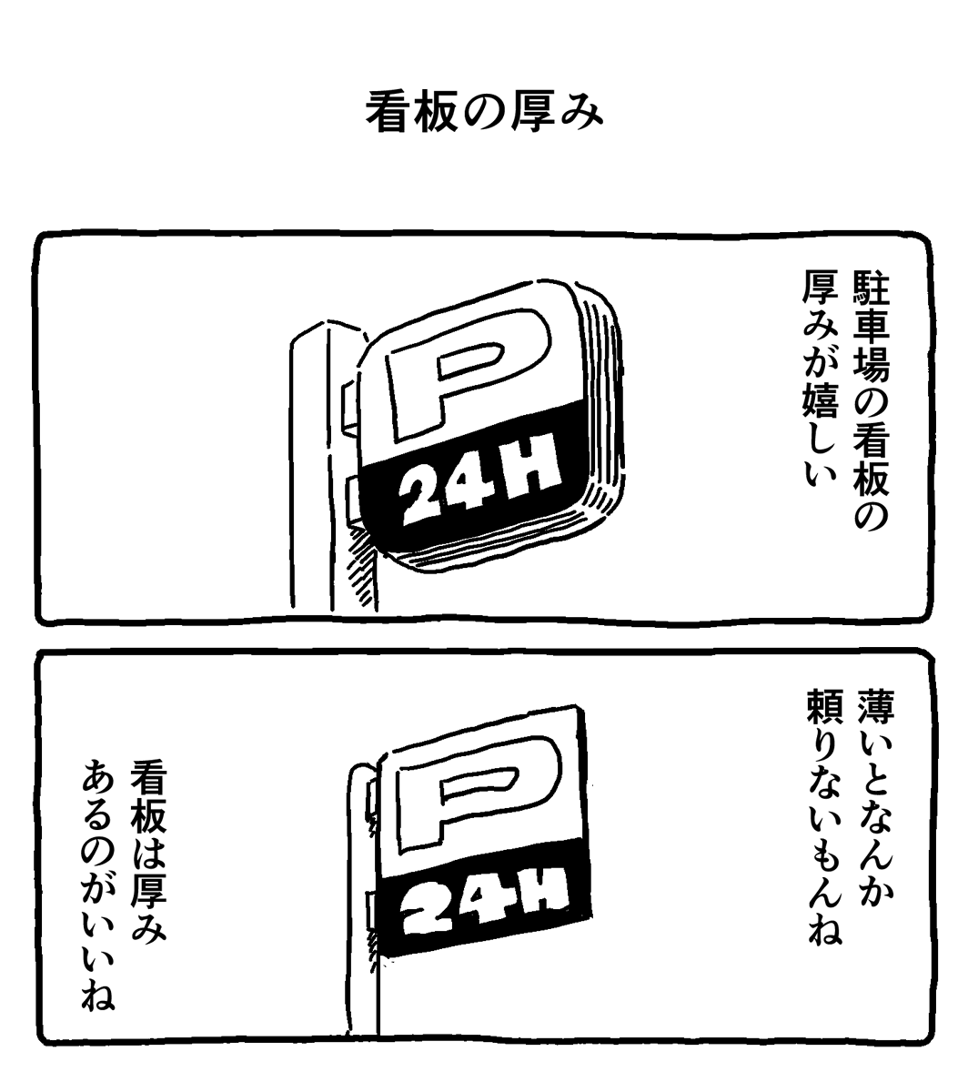看板の厚み 