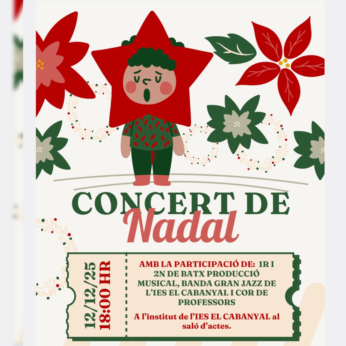 Vos esperem!!!!

Vicen Tormo 

IES EL CABANYAL 
DEPARTAMENT DE MÚSICA
#ConcertNadal
