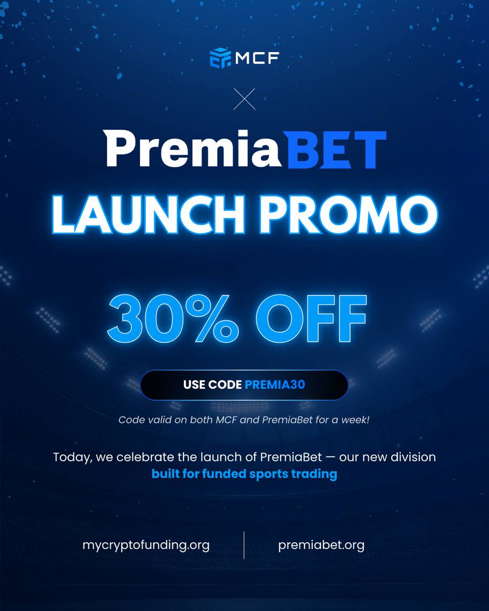 Try <a href="/MyCryptoFunding/">My Crypto Funding</a>'s new sports firm <a href="/PremiaBet/">Premia Bet</a> and avail 30% OFF. 

premiabet.org